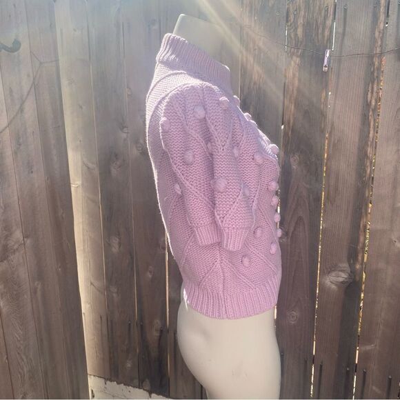 English Factory POM POM PUFF SLEEVE SWEATER size XS color lilac - Picture 10 of 14